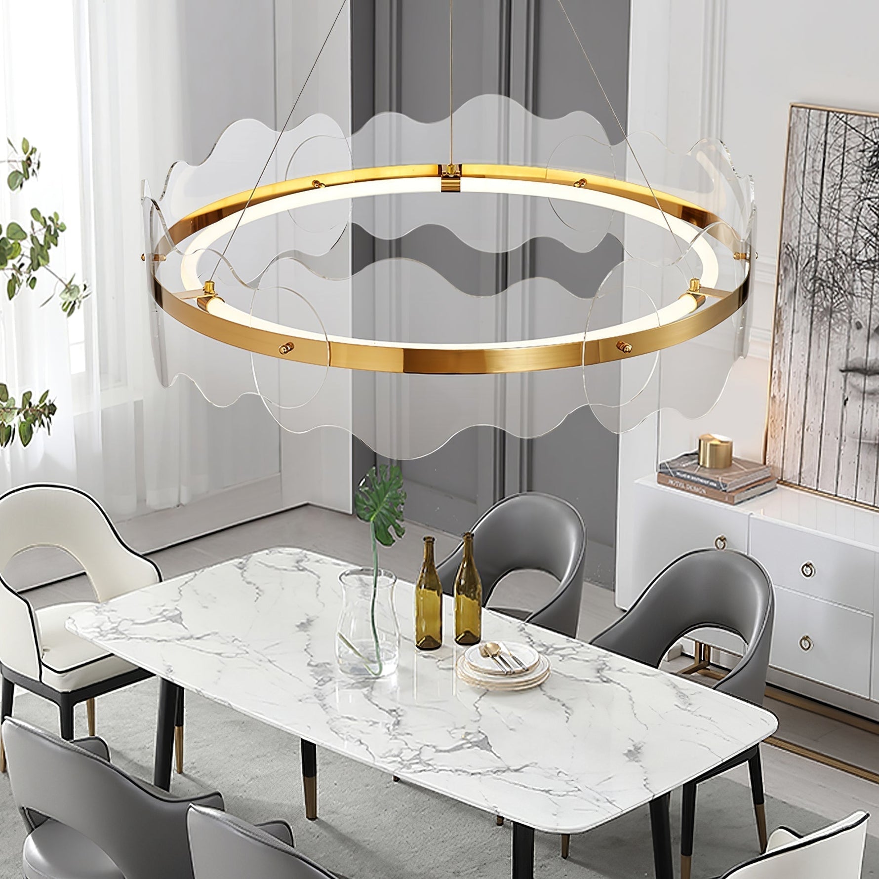 Acrylic Wave Chandelier - Lamp Outdoor