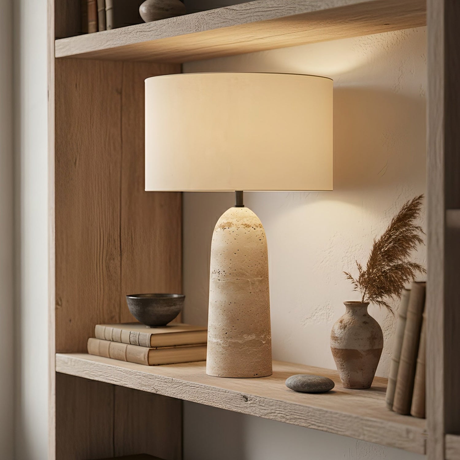 Aloa Wabi-Sabi Travertine Table Lamp