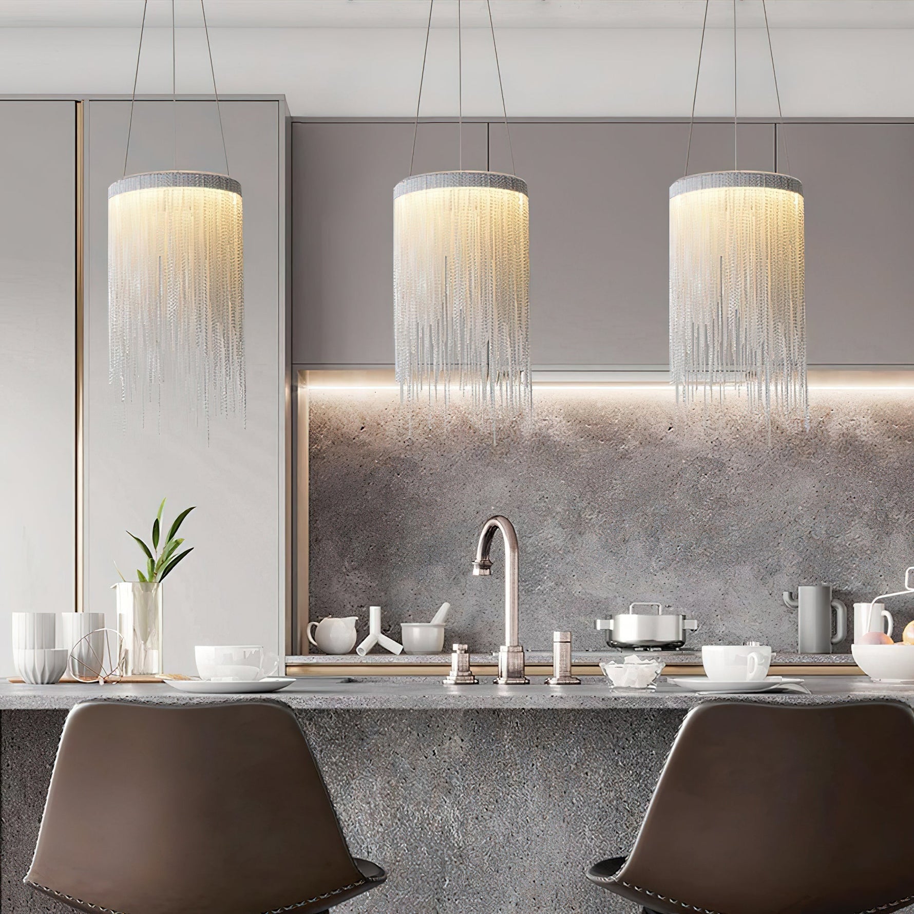 Aluminum Chain Tassel Pendant Light - Lamp Outdoor