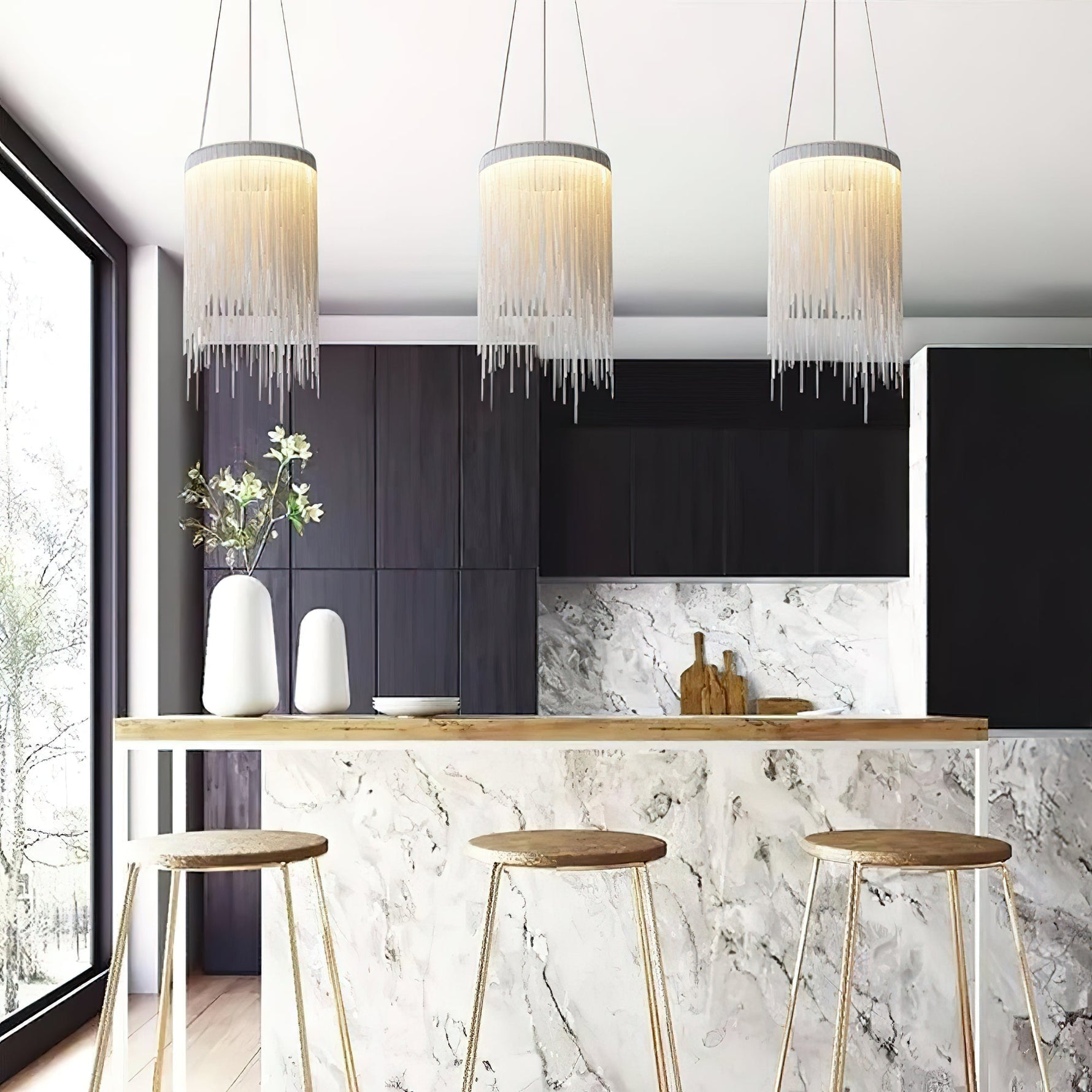 Aluminum Chain Tassel Pendant Light - Lamp Outdoor