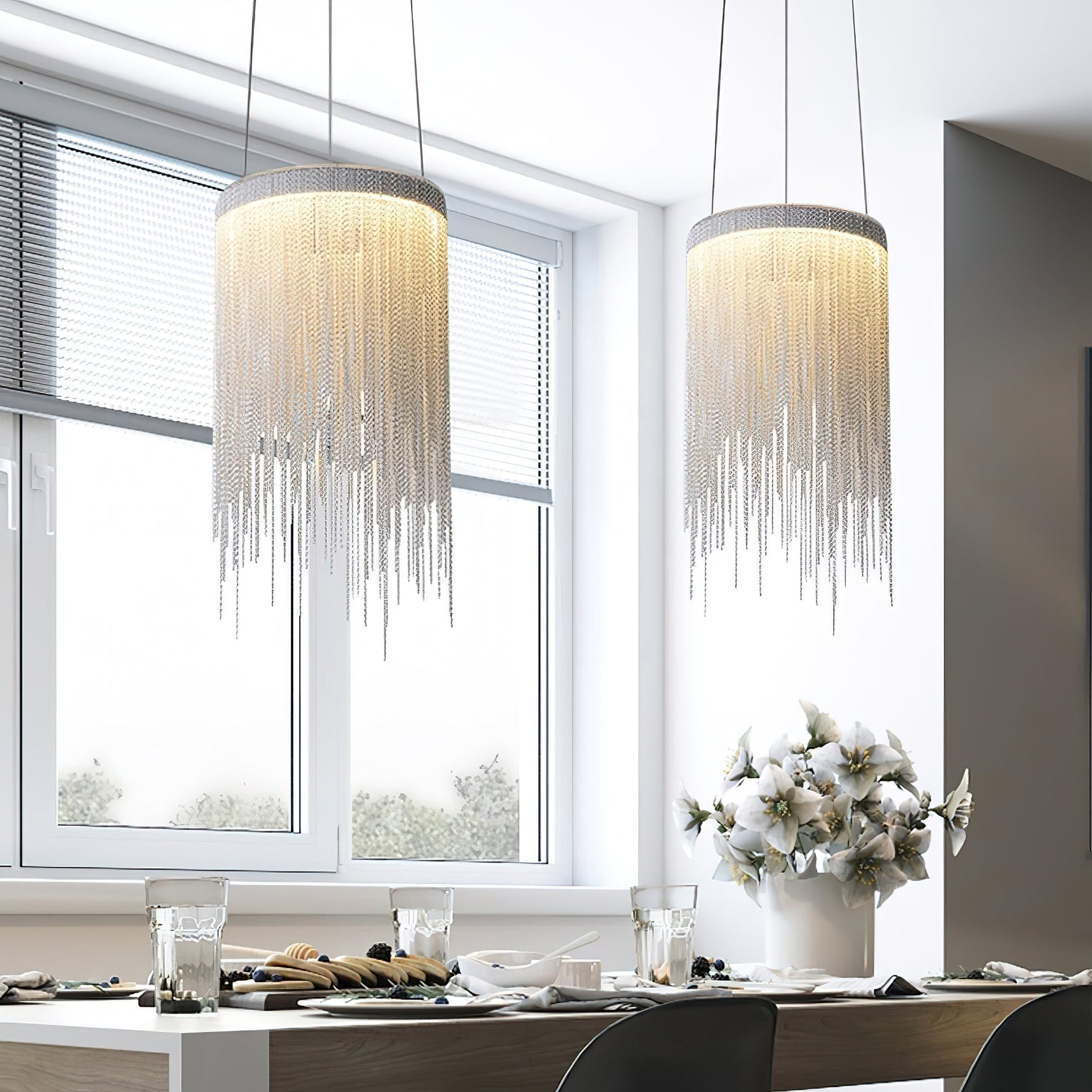 Aluminum Chain Tassel Pendant Light - Lamp Outdoor