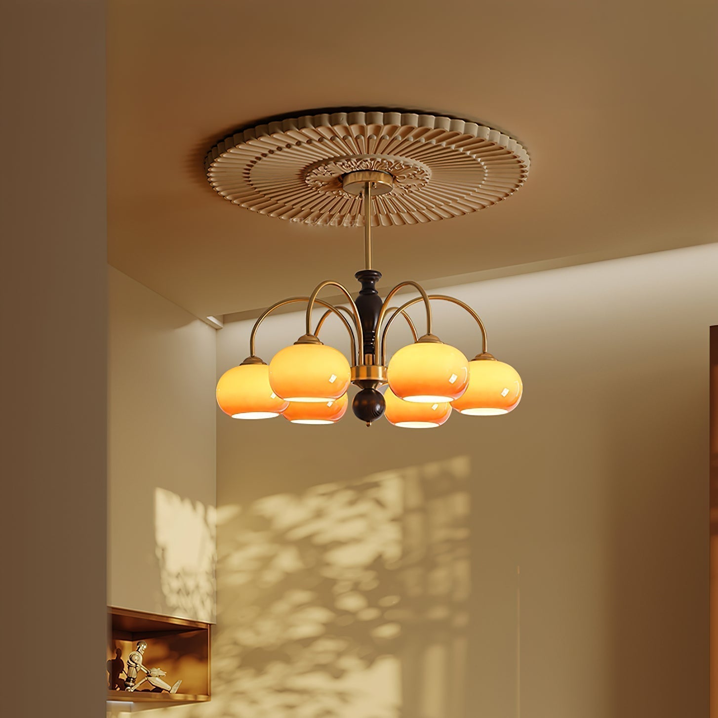 Aurora Chandelier Amberly Arch Curved Arms - Lamp Outdoor