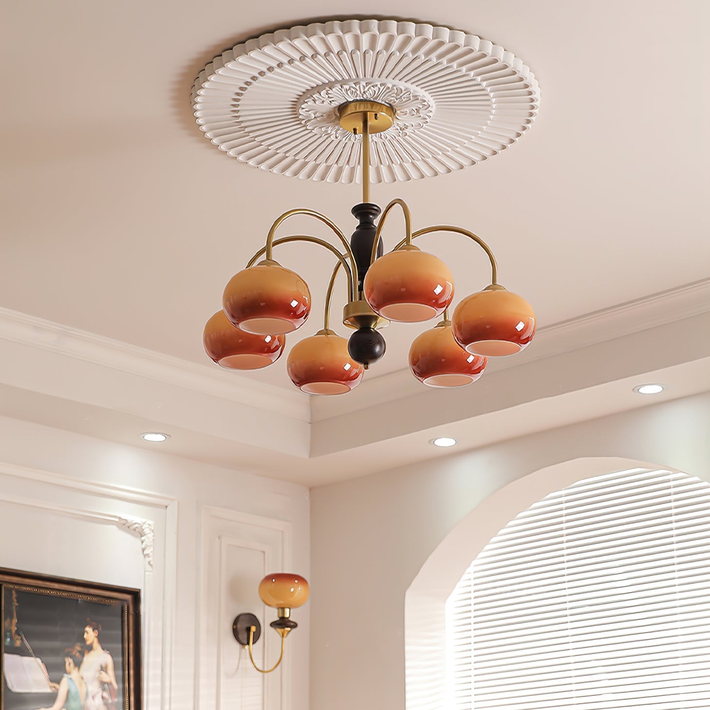 Aurora Chandelier Amberly Arch Curved Arms - Lamp Outdoor