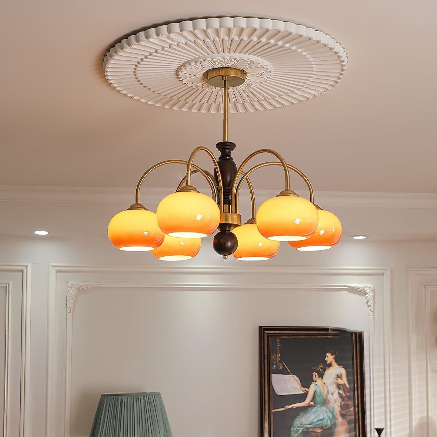 Aurora Chandelier Amberly Arch Curved Arms - Lamp Outdoor