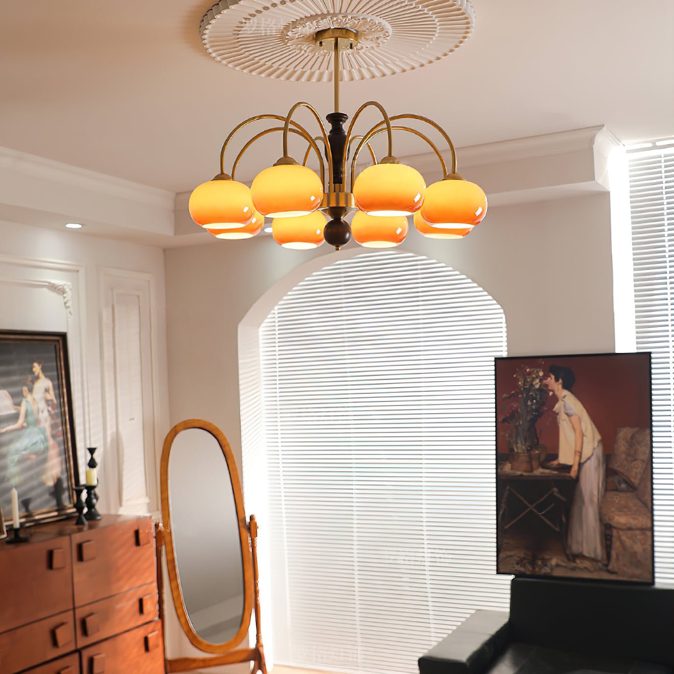 Aurora Chandelier Amberly Arch Curved Arms - Lamp Outdoor