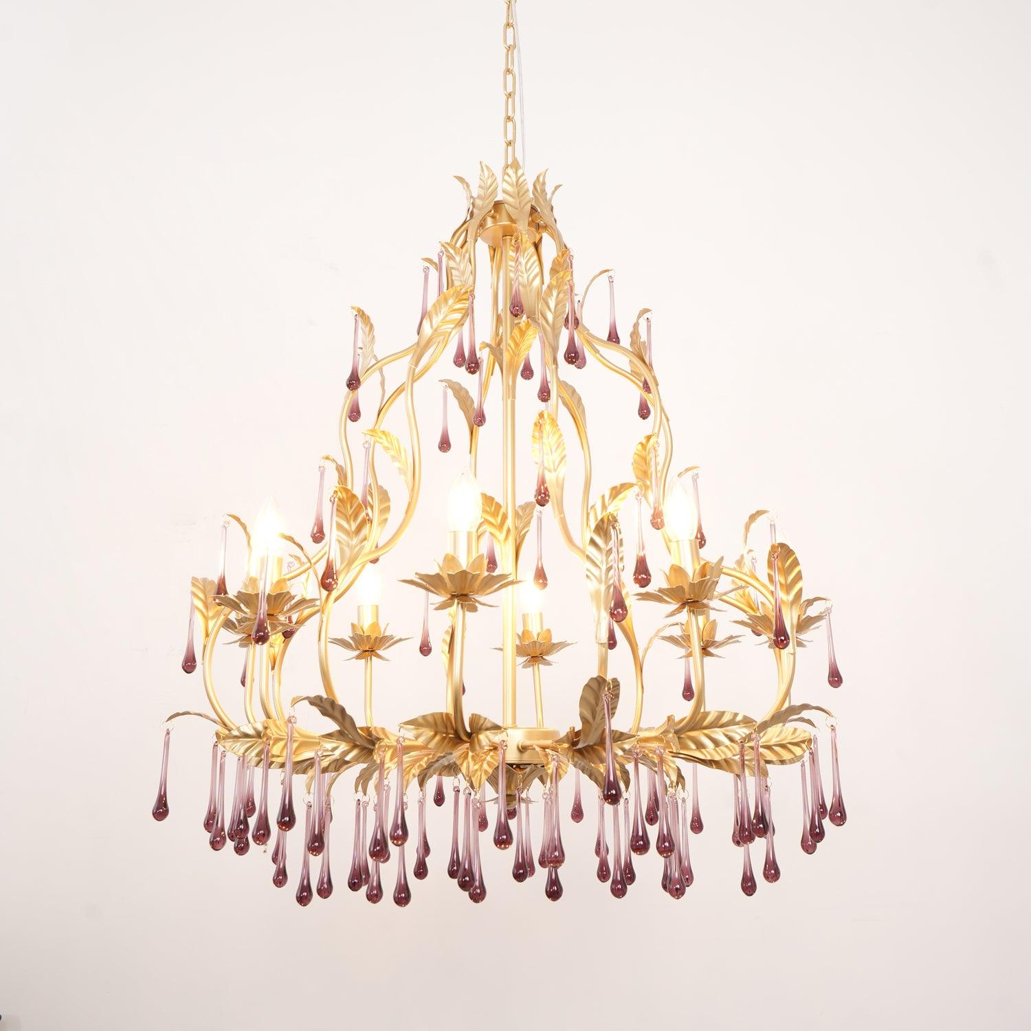 Amethyst Drops Glass Chandelier - Lamp Outdoor