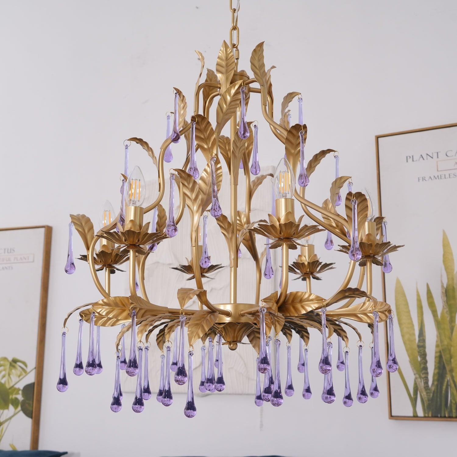 Amethyst Drops Glass Chandelier - Lamp Outdoor