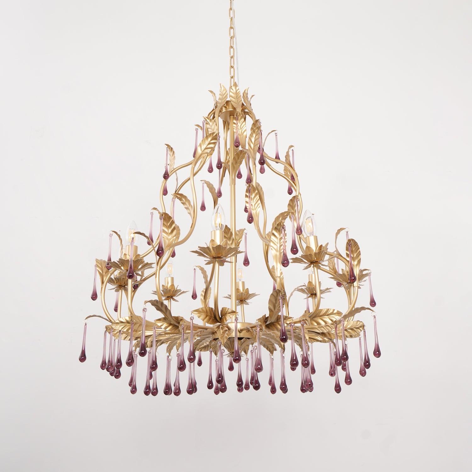 Amethyst Drops Glass Chandelier - Lamp Outdoor