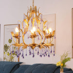 Amethyst Drops Glass Chandelier - Lamp Outdoor