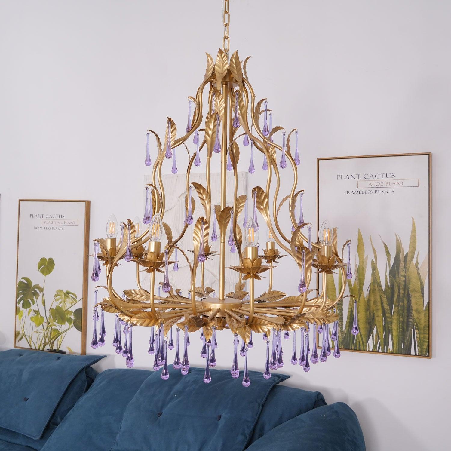 Amethyst Drops Glass Chandelier - Lamp Outdoor