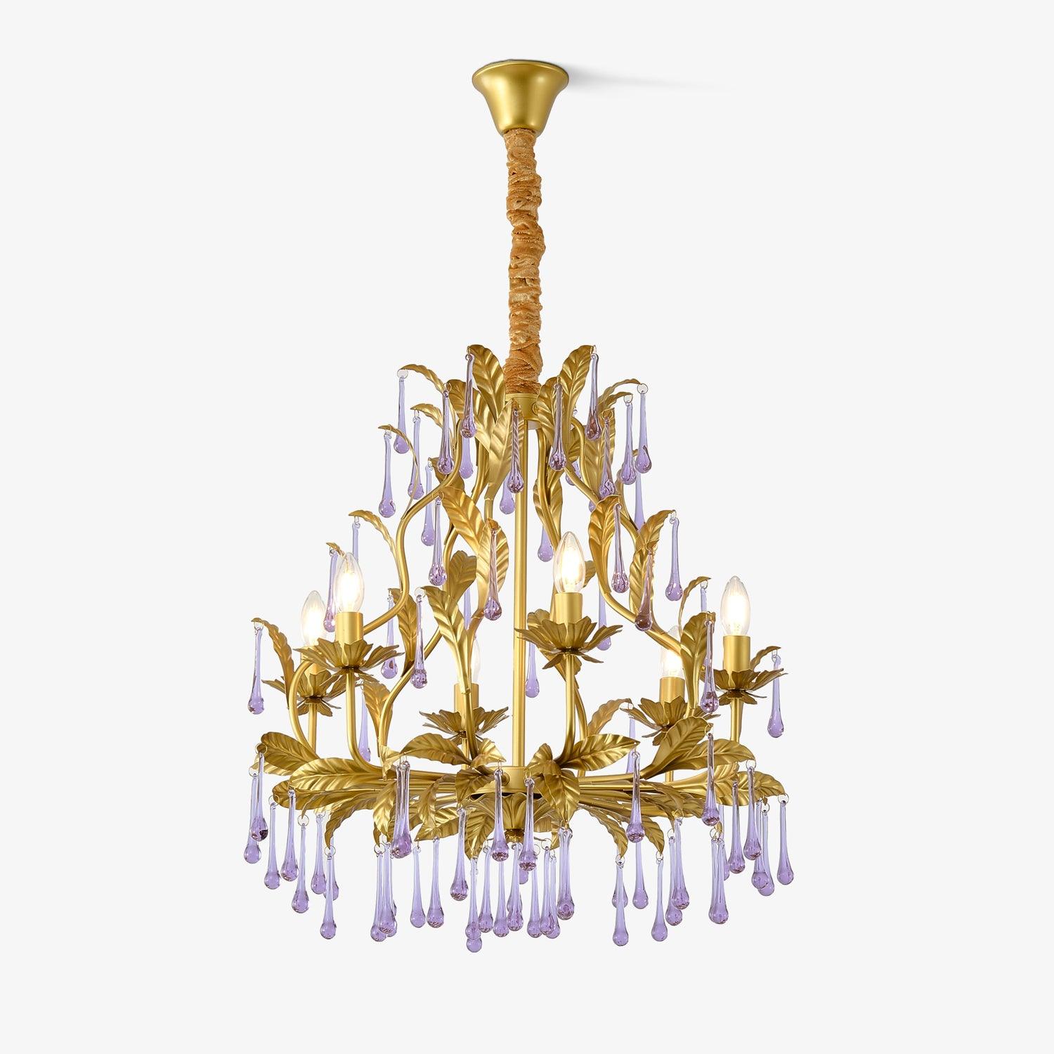Amethyst Drops Glass Chandelier - Lamp Outdoor