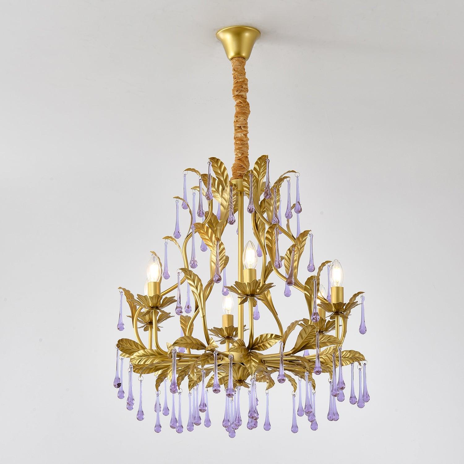 Amethyst Drops Glass Chandelier - Lamp Outdoor