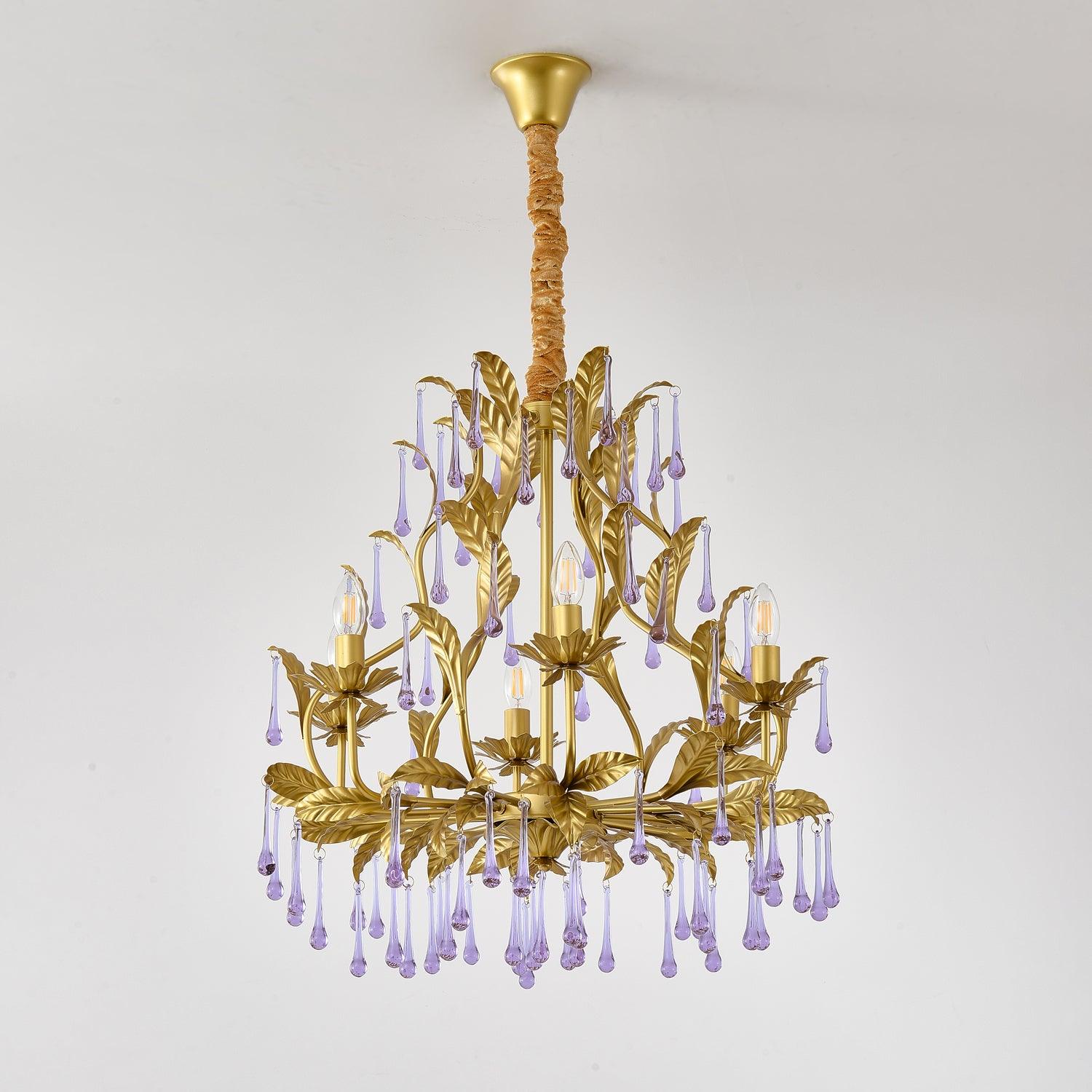 Amethyst Drops Glass Chandelier - Lamp Outdoor