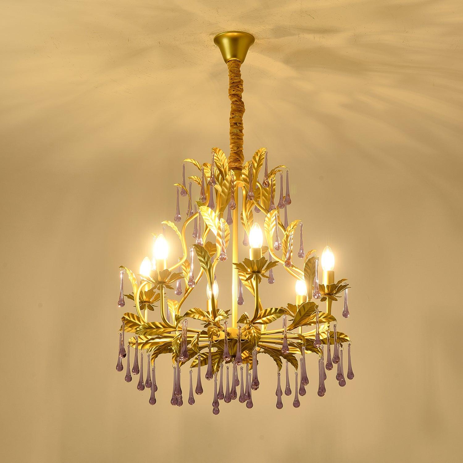 Amethyst Drops Glass Chandelier - Lamp Outdoor