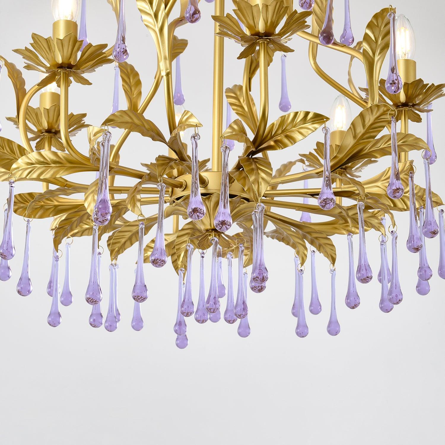 Amethyst Drops Glass Chandelier - Lamp Outdoor