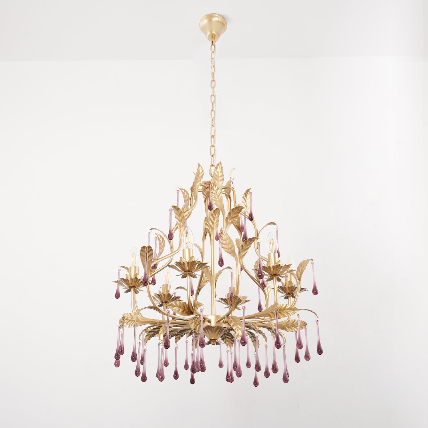 Amethyst Drops Glass Chandelier - Lamp Outdoor