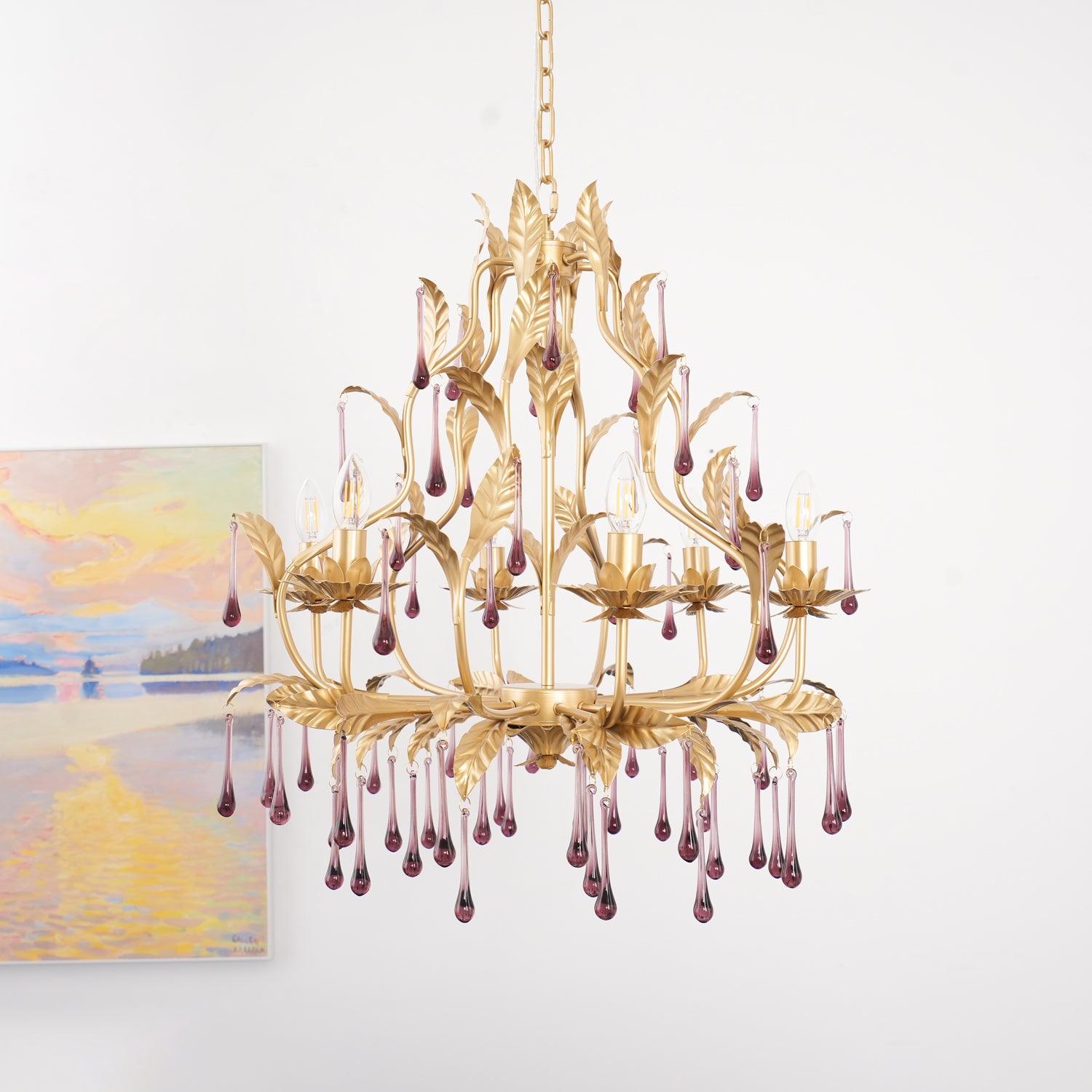 Amethyst Drops Glass Chandelier - Lamp Outdoor