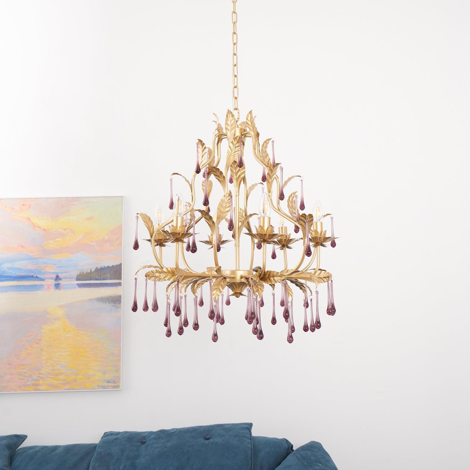 Amethyst Drops Glass Chandelier - Lamp Outdoor