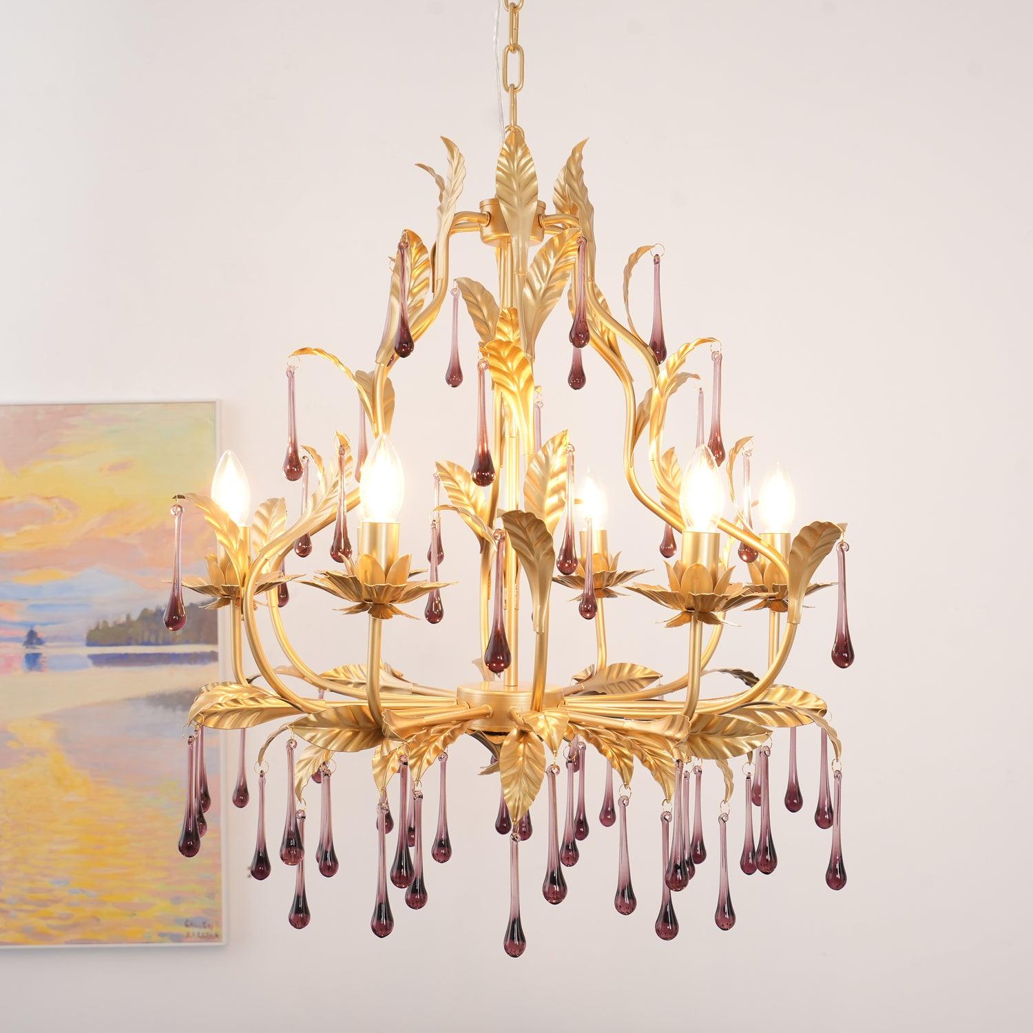 Amethyst Drops Glass Chandelier - Lamp Outdoor