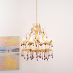 Amethyst Drops Glass Chandelier - Lamp Outdoor