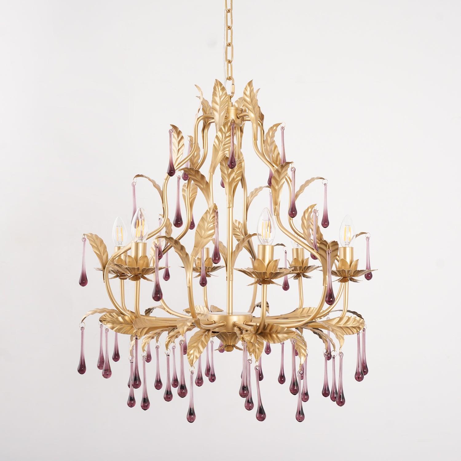 Amethyst Drops Glass Chandelier - Lamp Outdoor