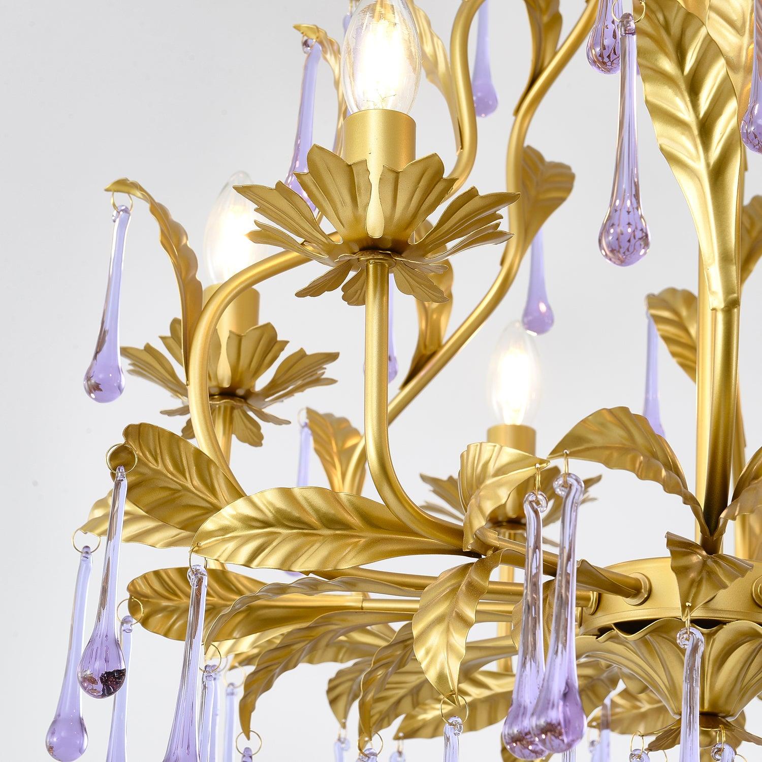 Amethyst Drops Glass Chandelier - Lamp Outdoor