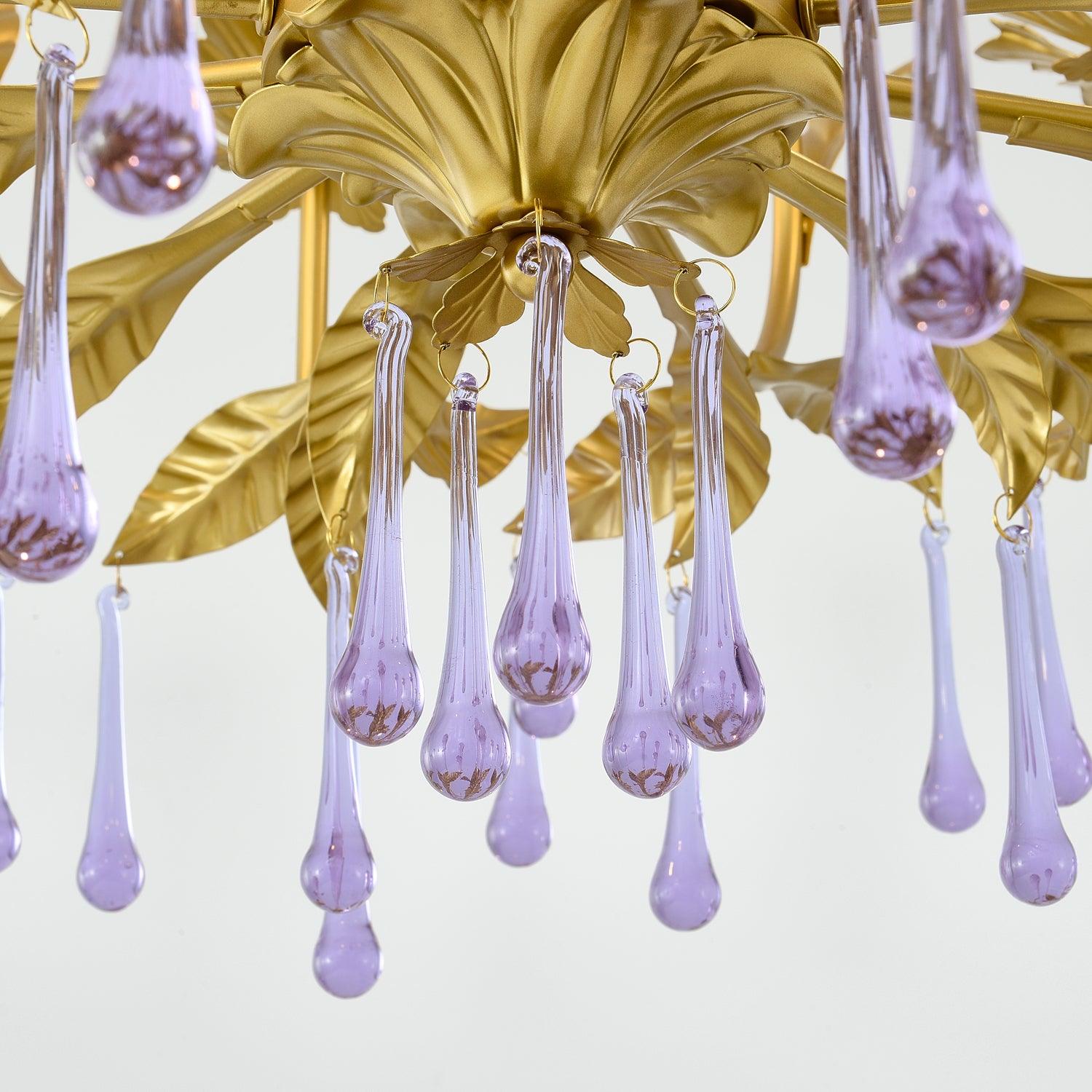 Amethyst Drops Glass Chandelier - Lamp Outdoor