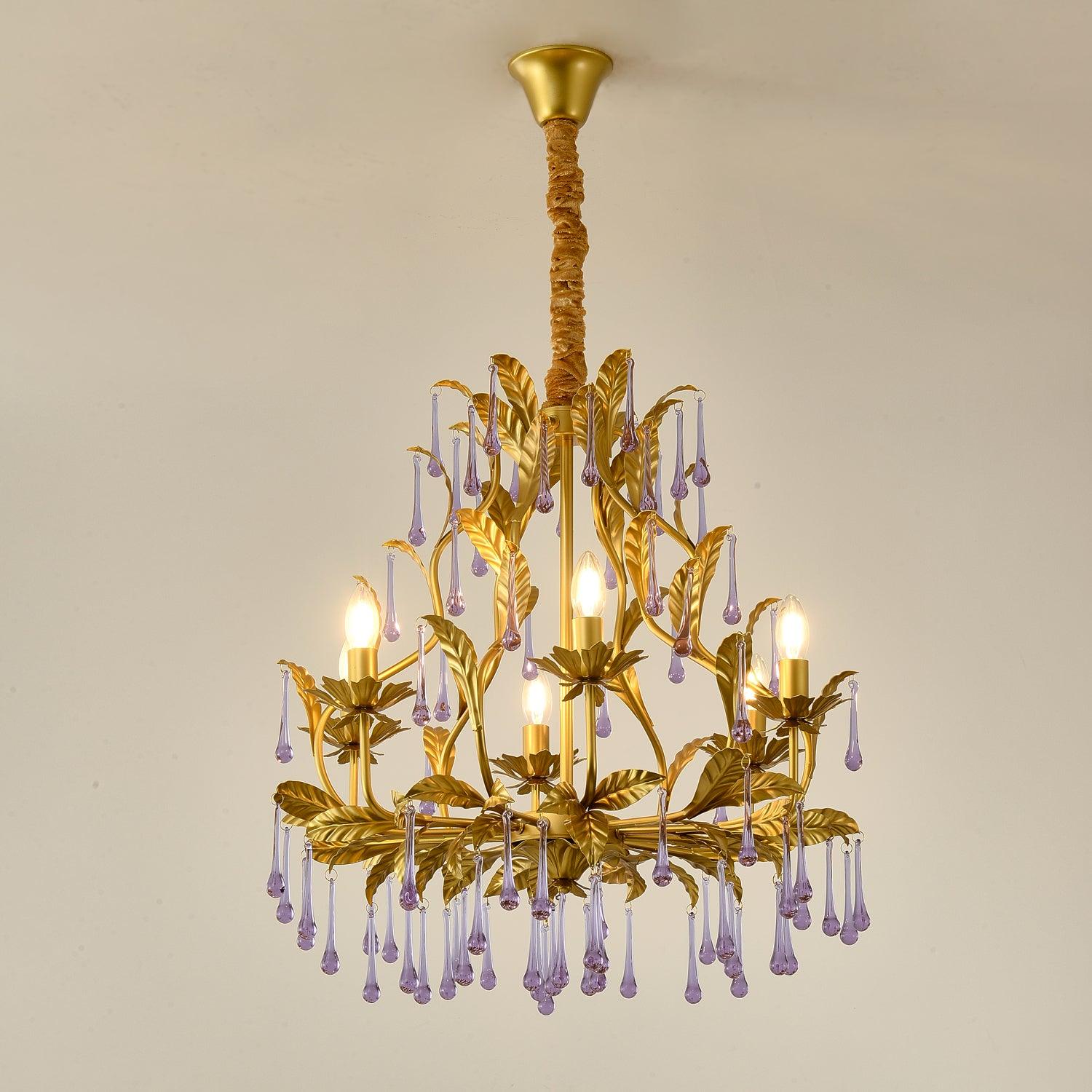 Amethyst Drops Glass Chandelier - Lamp Outdoor