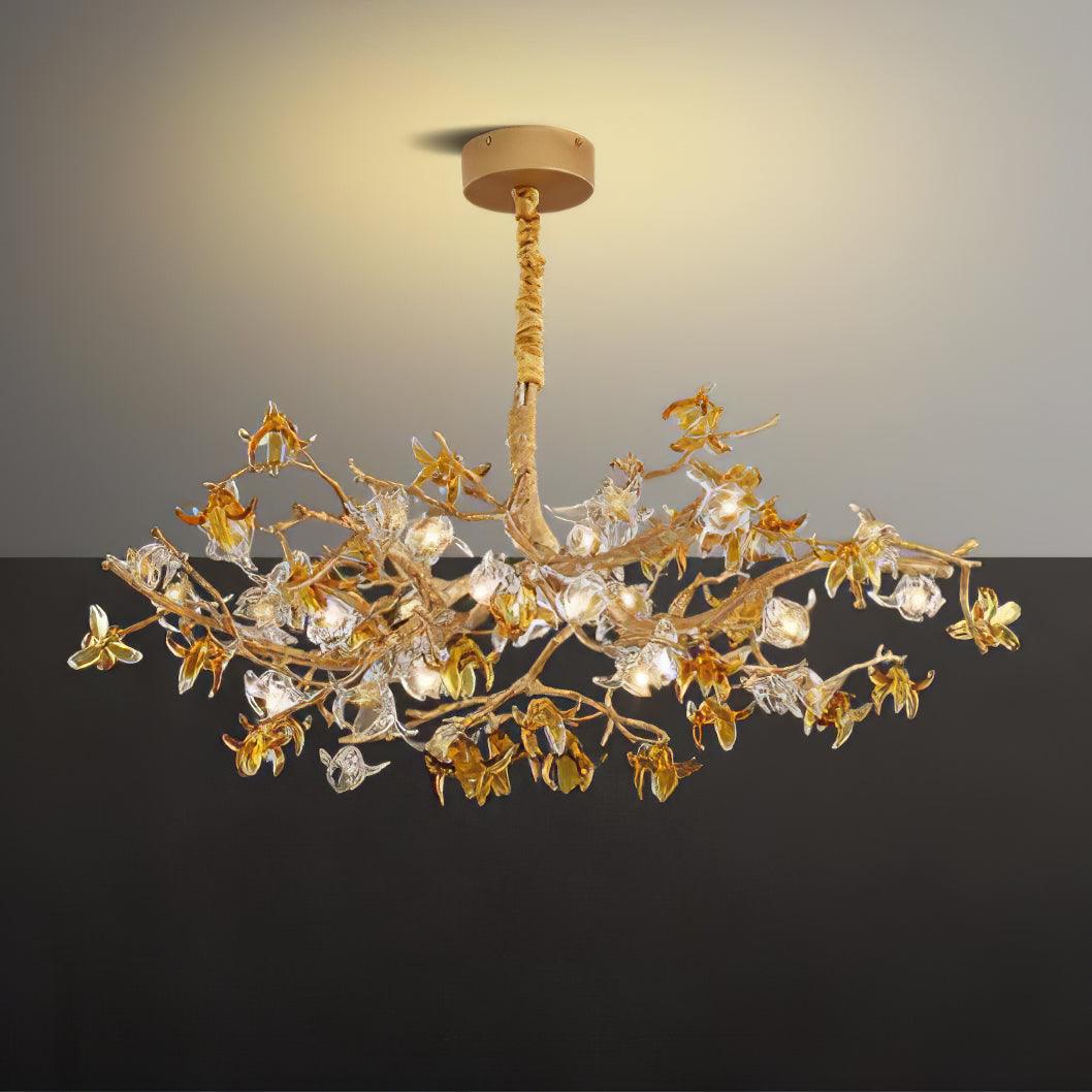 Ulfuvye Postmodern Luxury Branch Brass Crystal Chandelier - Lamp Outdoor