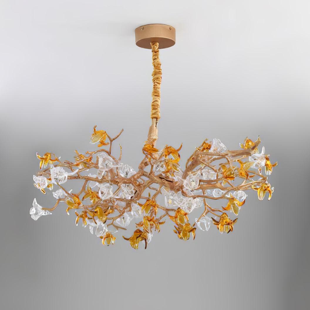 Ulfuvye Postmodern Luxury Branch Brass Crystal Chandelier - Lamp Outdoor