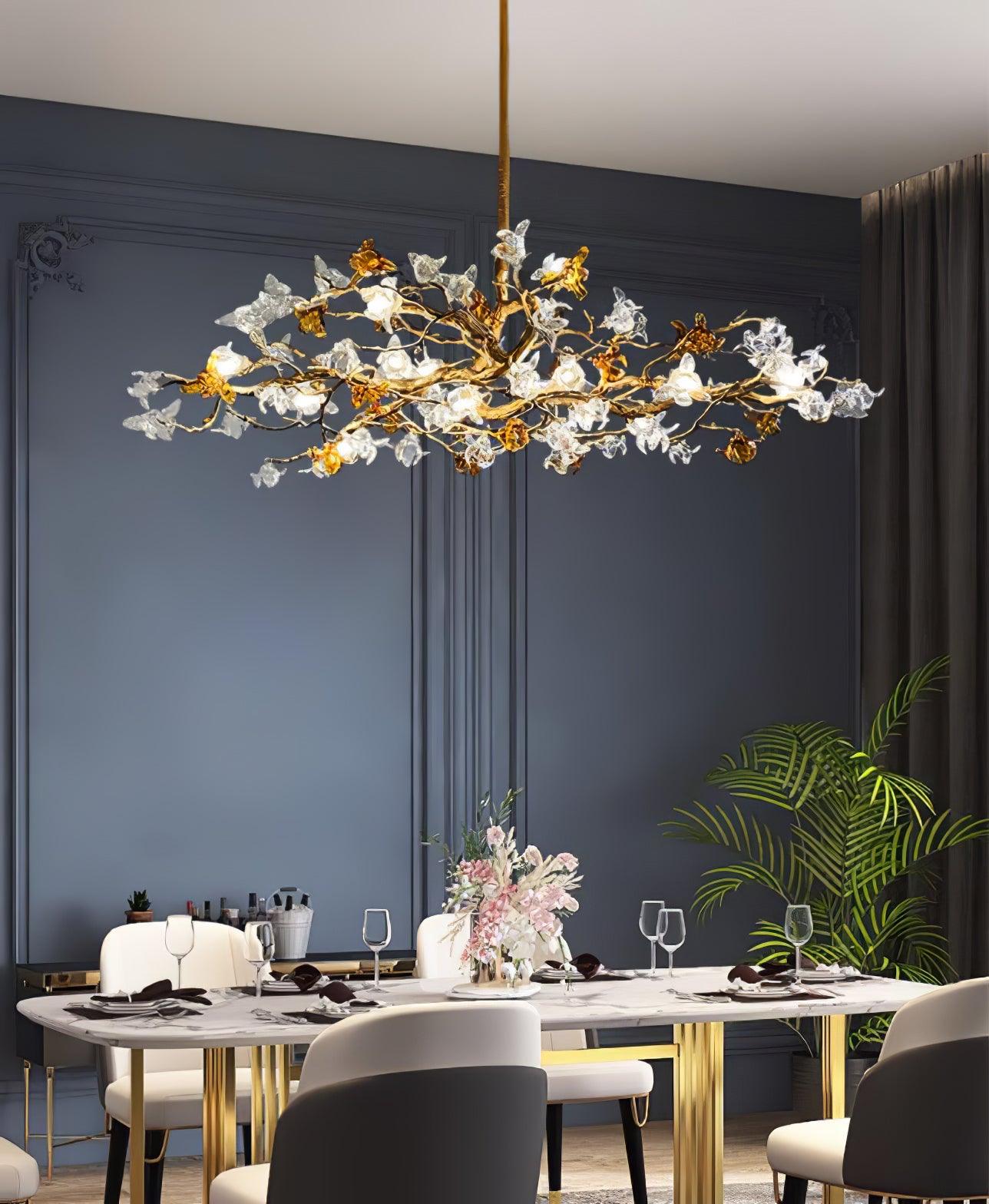 Ulfuvye Postmodern Luxury Branch Brass Crystal Chandelier - Lamp Outdoor
