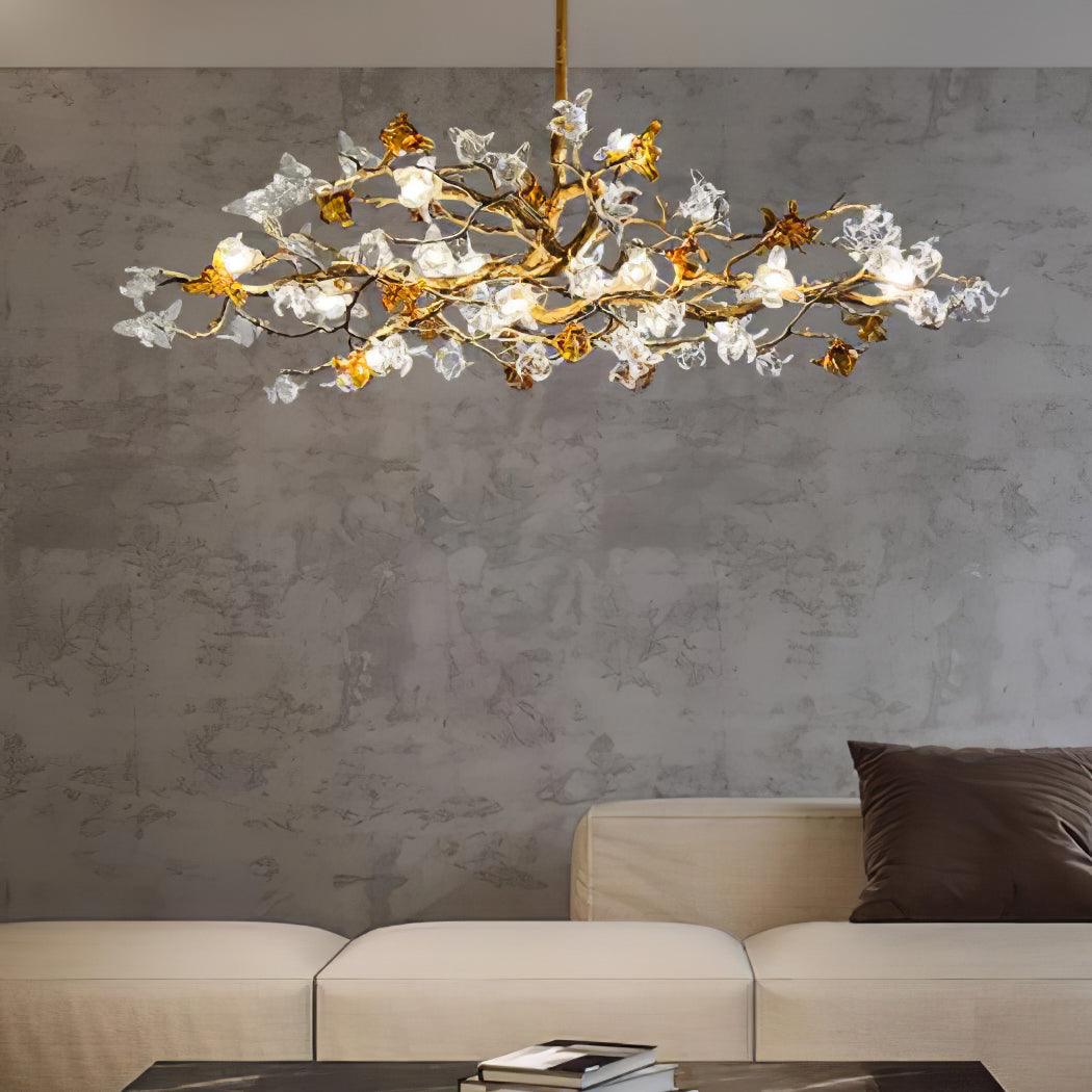 Ulfuvye Postmodern Luxury Branch Brass Crystal Chandelier - Lamp Outdoor
