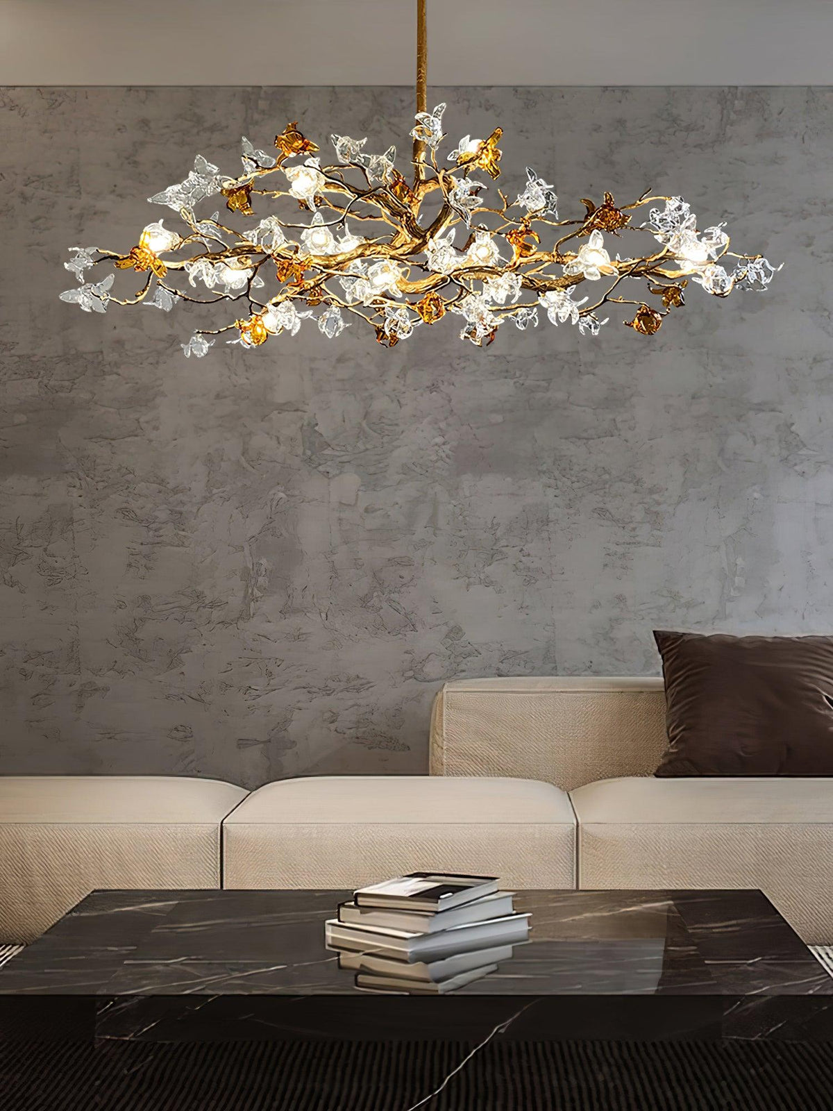 Ulfuvye Postmodern Luxury Branch Brass Crystal Chandelier - Lamp Outdoor
