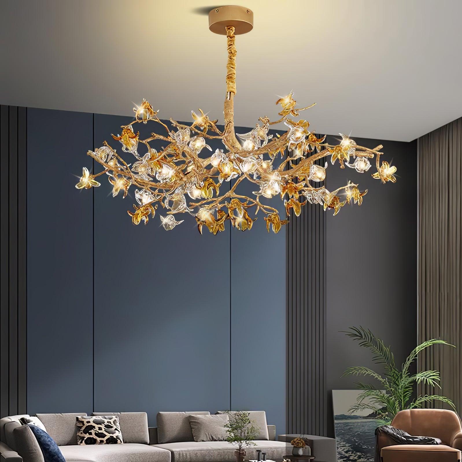 Ulfuvye Postmodern Luxury Branch Brass Crystal Chandelier - Lamp Outdoor