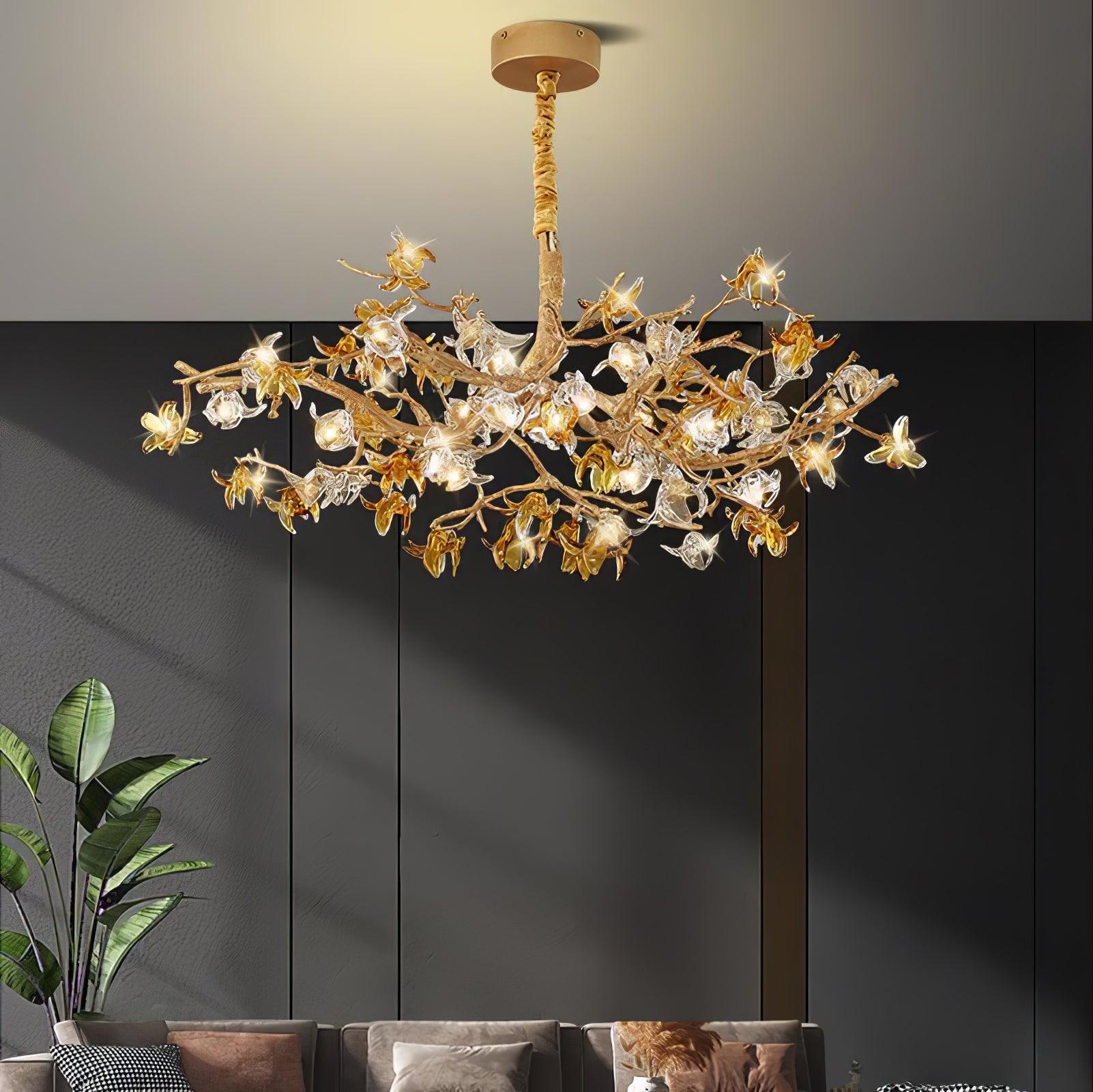 Ulfuvye Postmodern Luxury Branch Brass Crystal Chandelier - Lamp Outdoor