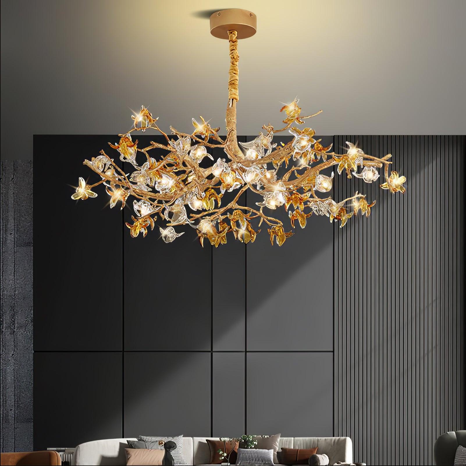 Ulfuvye Postmodern Luxury Branch Brass Crystal Chandelier - Lamp Outdoor