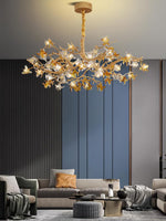 Ulfuvye Postmodern Luxury Branch Brass Crystal Chandelier - Lamp Outdoor