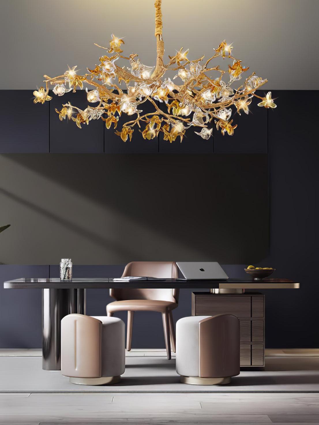 Ulfuvye Postmodern Luxury Branch Brass Crystal Chandelier - Lamp Outdoor