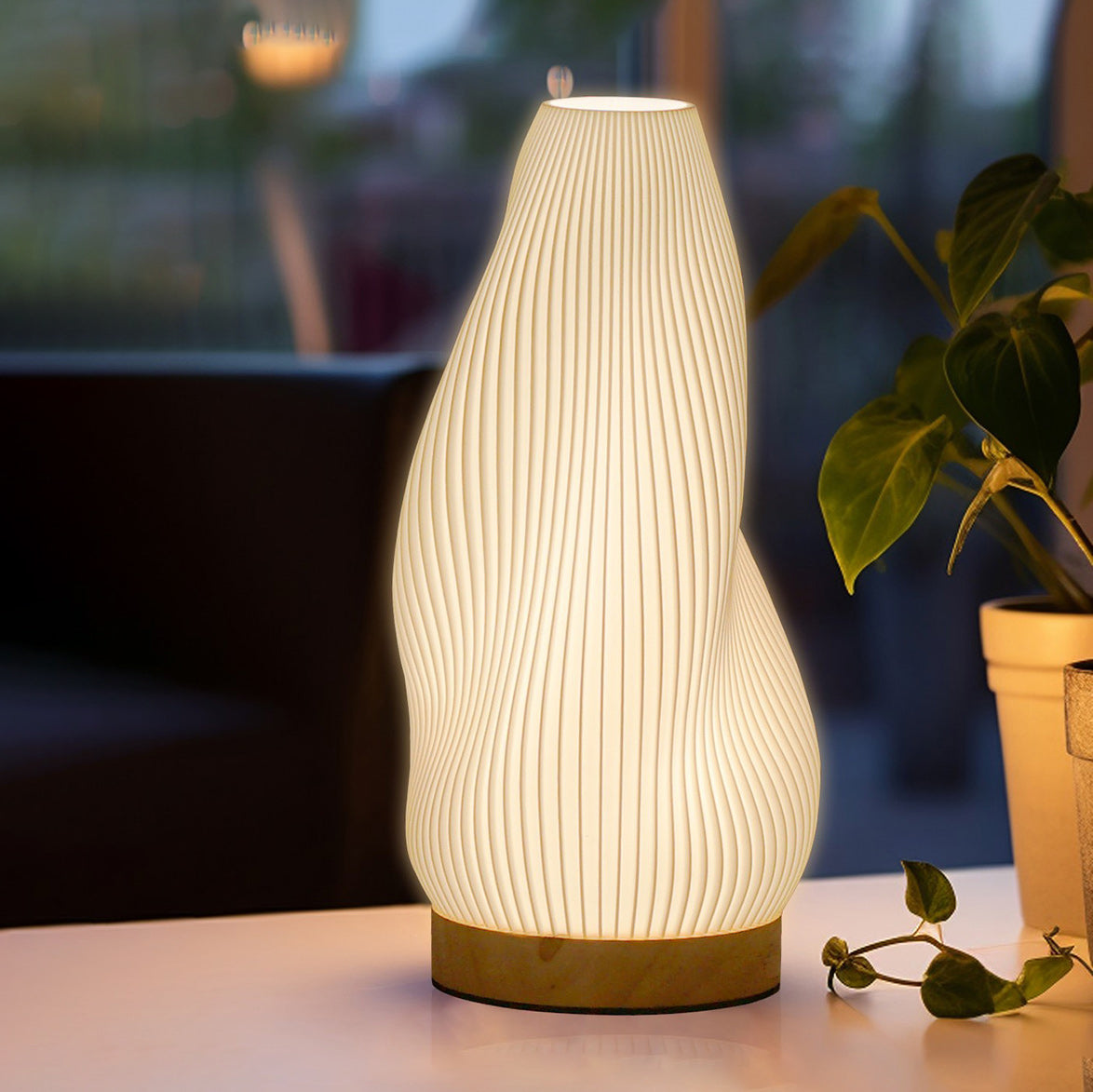 Aphrodite Farmhouse Wood Plastic Table Lamp