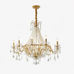 Eurvaros Vintage Crystal Brass Chandelier - Lamp Outdoor