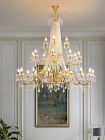 Eurvaros Vintage Crystal Brass Chandelier - Lamp Outdoor