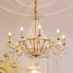 Eurvaros Vintage Crystal Brass Chandelier - Lamp Outdoor