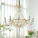 Eurvaros Vintage Crystal Brass Chandelier - Lamp Outdoor