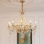 Eurvaros Vintage Crystal Brass Chandelier - Lamp Outdoor
