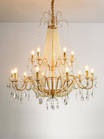 Eurvaros Vintage Crystal Brass Chandelier - Lamp Outdoor