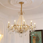 Eurvaros Vintage Crystal Brass Chandelier - Lamp Outdoor
