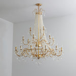 Eurvaros Vintage Crystal Brass Chandelier - Lamp Outdoor