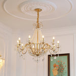 Eurvaros Vintage Crystal Brass Chandelier - Lamp Outdoor