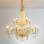 Eurvaros Vintage Crystal Brass Chandelier - Lamp Outdoor