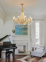 Eurvaros Vintage Crystal Brass Chandelier - Lamp Outdoor